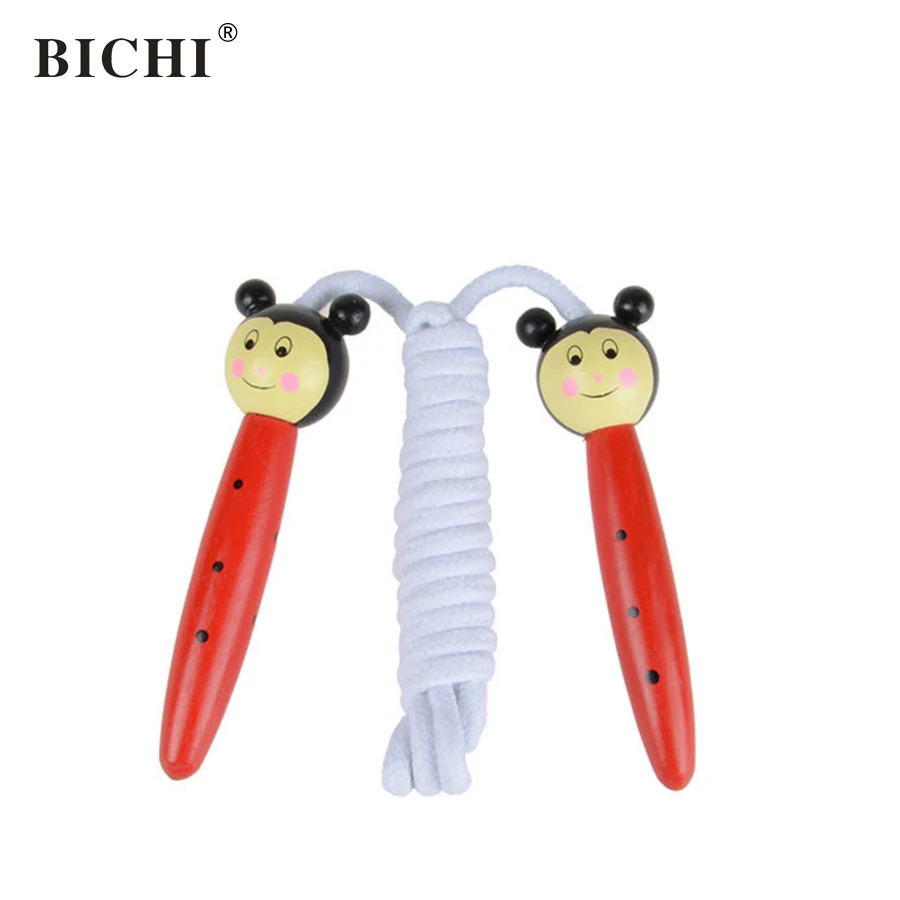 BICHI Cartoon Jump Rope Kids Crossfit Animal Wooden Handle Skipping Children Home Jumping Training Excercise Fitness | Спорт и