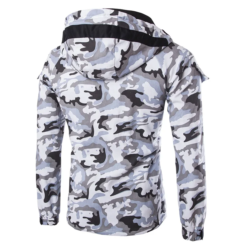 

Nice Man Fashion Camouflage Jacket Fashion Military Hooded Jacket Men Outwear Overcoat Jaqueta Masculina Autumn Clothing