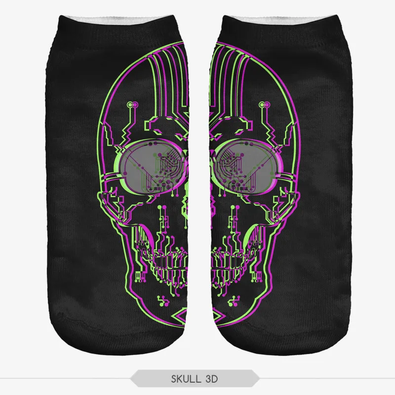 Забавные носки черные белые хипстерские повседневные хлопковые до щиколотки с 3D