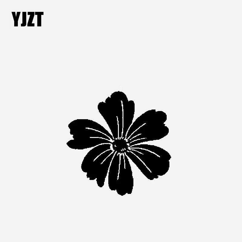 

YJZT 14.8CM*14.8CM Flower Creative Design And Decoration Car Sticker Vinyl Decal Black/Silver C23-1075