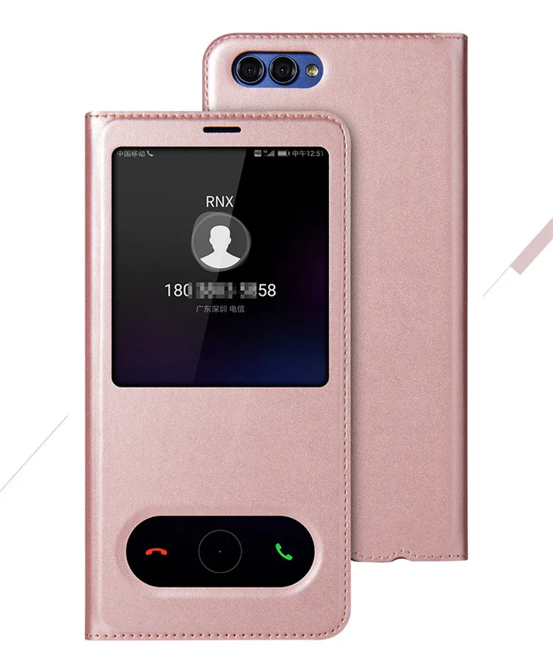 Rose Gold Case 360 Окно открытое PU кожаный флип чехол на Хонор 10 хонор 9 лайт хонор 9 хонор 8 лайт задняя крышка роскошный вид чехол на huawei honor 10 honor 9 lite 8 lite honor 9 honor 8x чехол - Цвет: Rose Gold Case