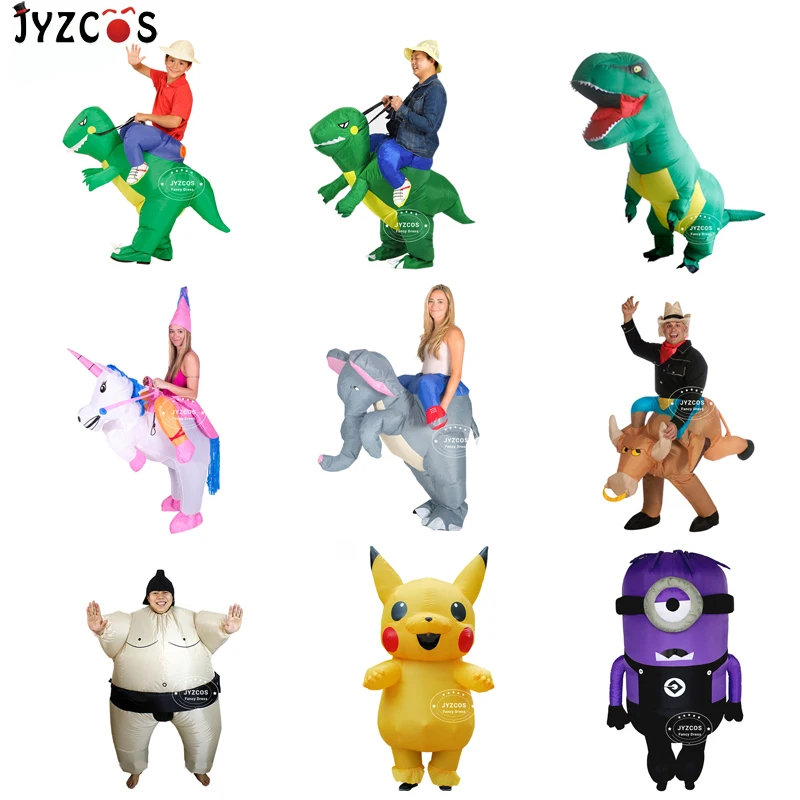 JYZCOS Purim Хэллоуин Рождество взрослый надувной костюм динозавра Дракон взорный TRex