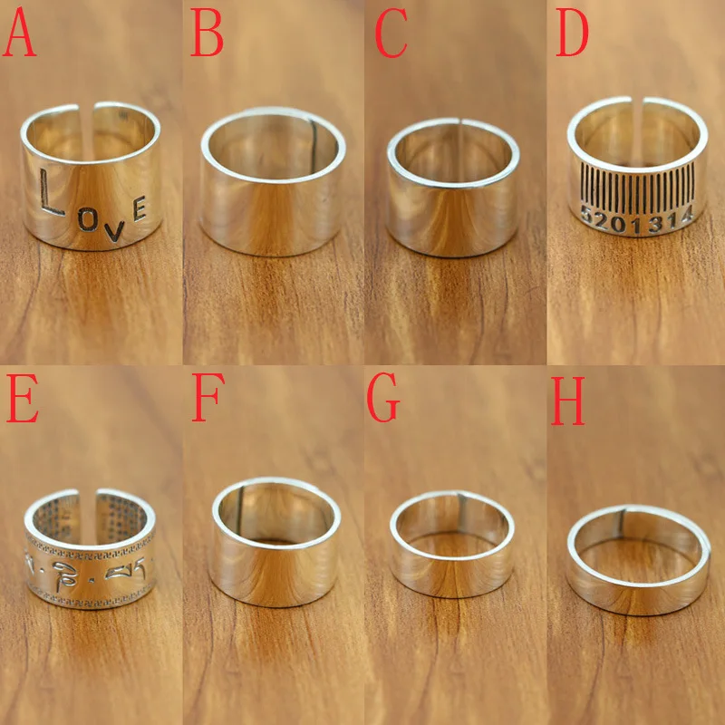 

Кольцо на указательный палец из стерлингового серебра S925, мужское и женское ретро, тайские серебряные украшения, Открытое кольцо, кольцо с с...