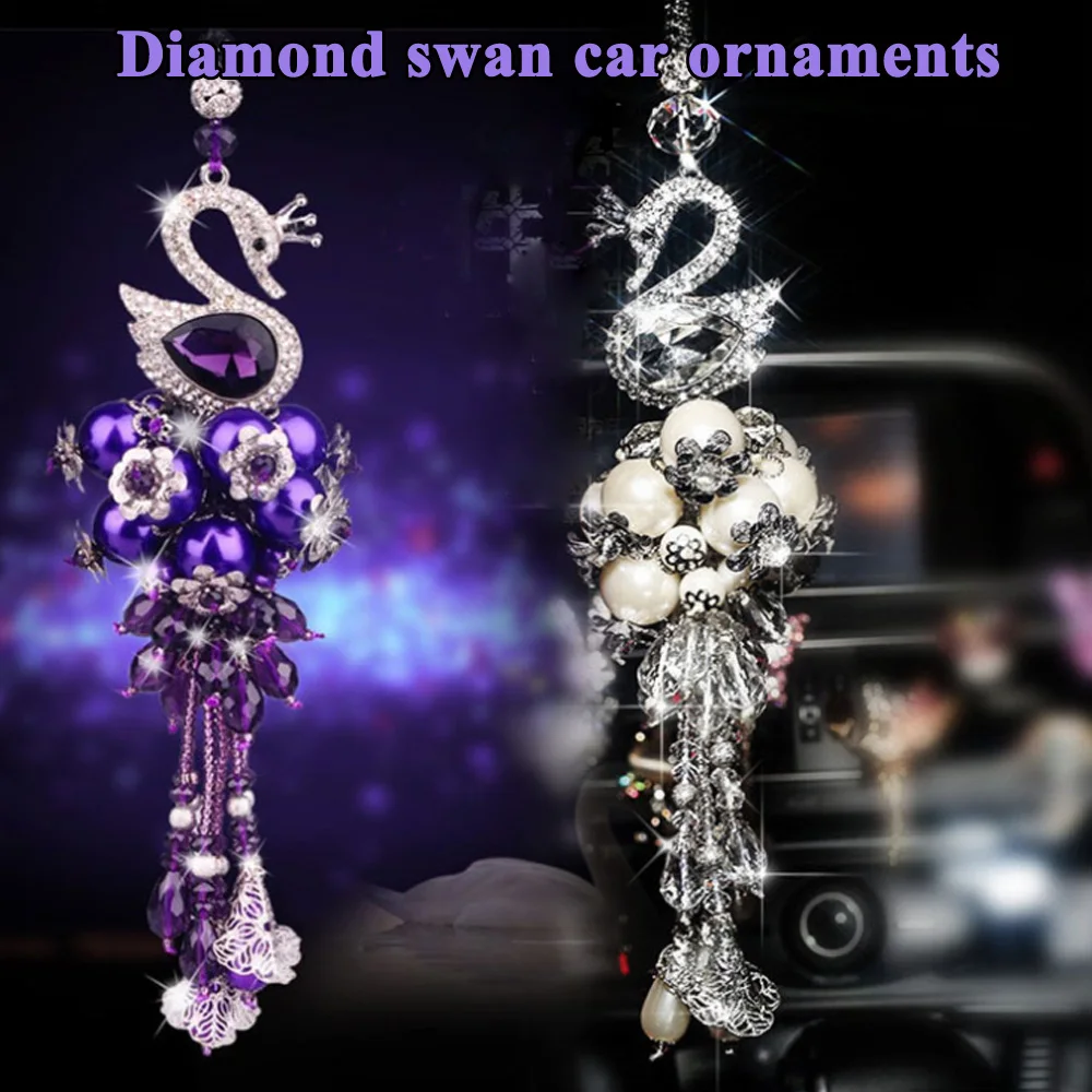 Подвеска для автомобиля Хрустальные лепестки лебедя подвески авто зеркало