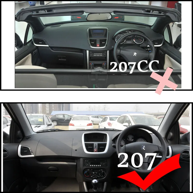 Автомобильные чехлы для приборной панели коврик Peugeot 207 все годы правый руль
