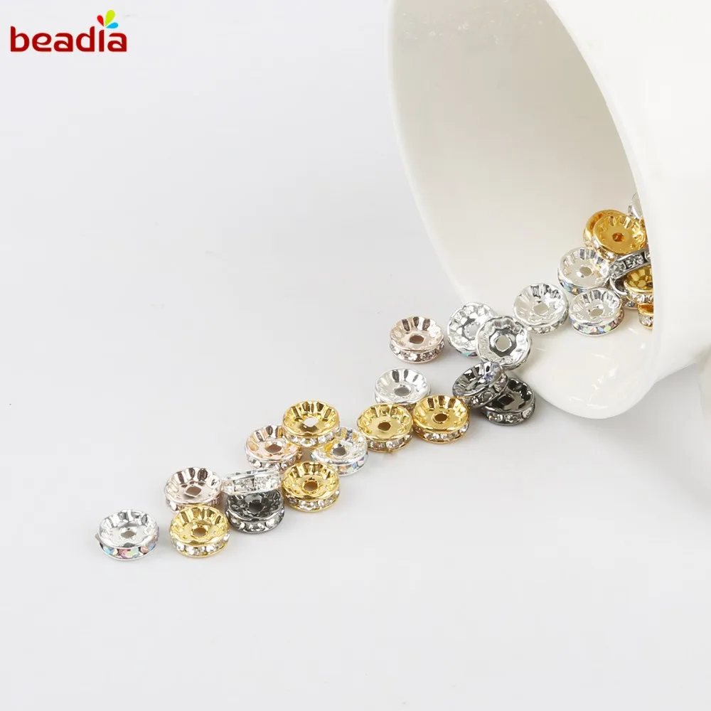 6 мм хрустальные стразы Rondelles свободные бусины-разделители для самостоятельного