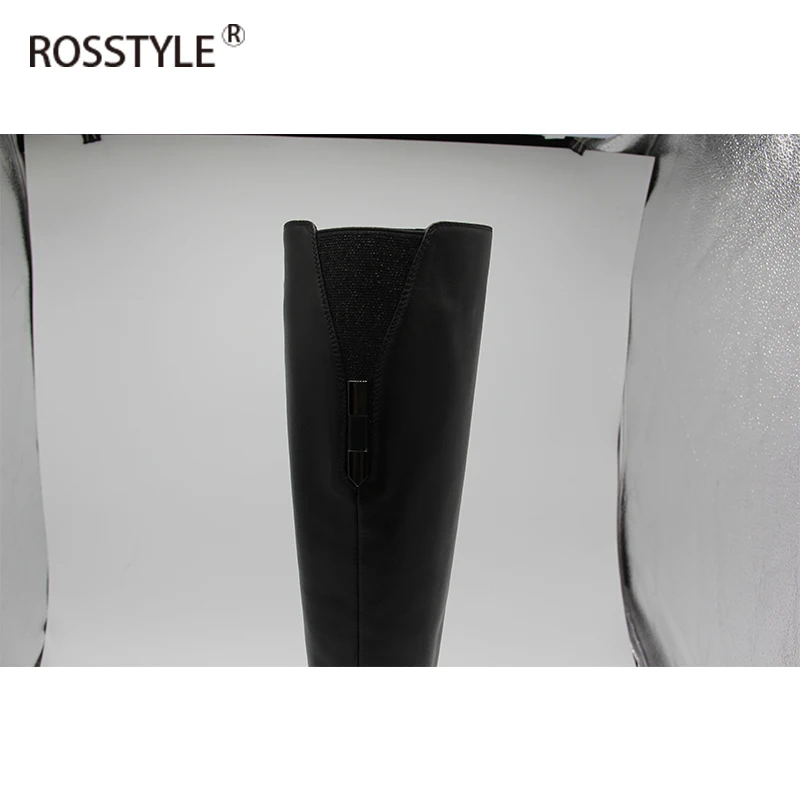 Rosstyle плюс Размеры сапоги до колена обувь на высоком каблуке со Для женщин молнии