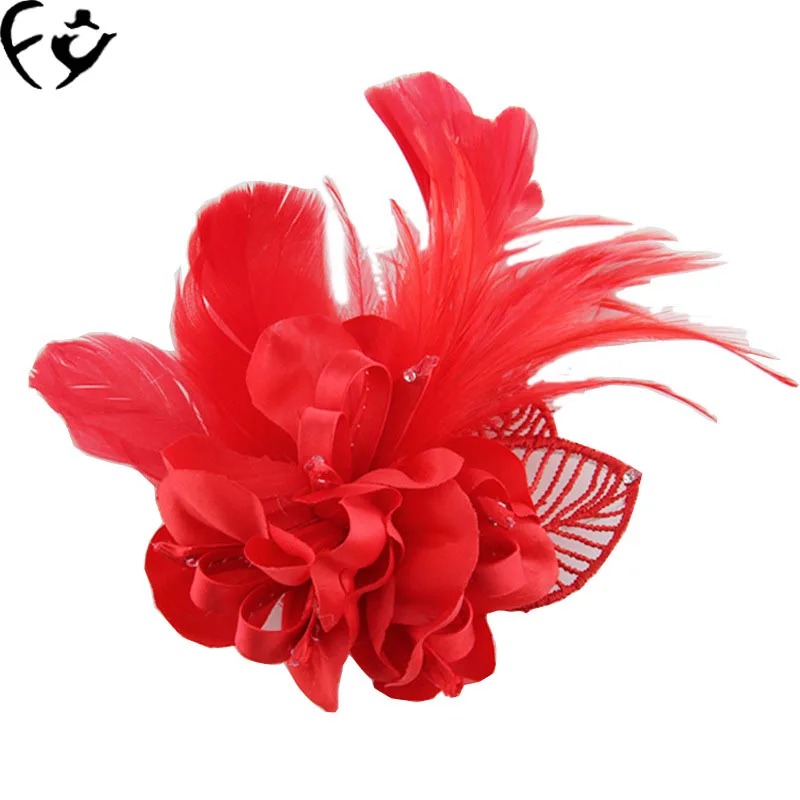 Брошь в виде цветка с перьями|flower brooch|feather flower broochhandmade brooch |