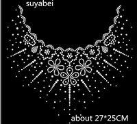 2pclot neckline bowknot hot fix rhinestone motif designs iron on crystal transfers design designs iron on transfer patches