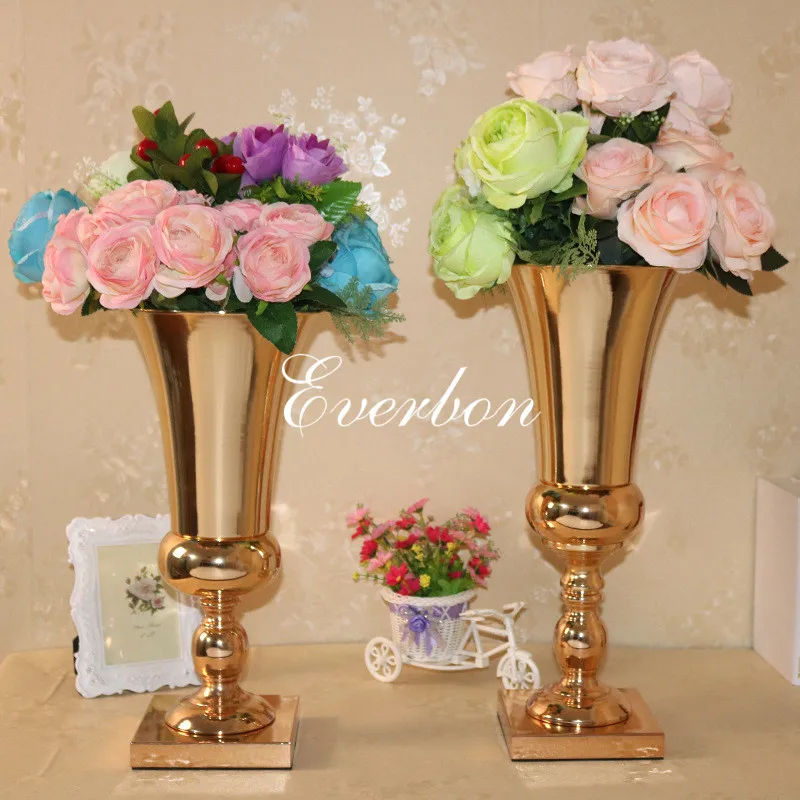 10pcs/lot 430mm/490mm Metal Gold Flower Vases for Wedding Flowers Decorations New Arrival with Elegant design | Дом и сад