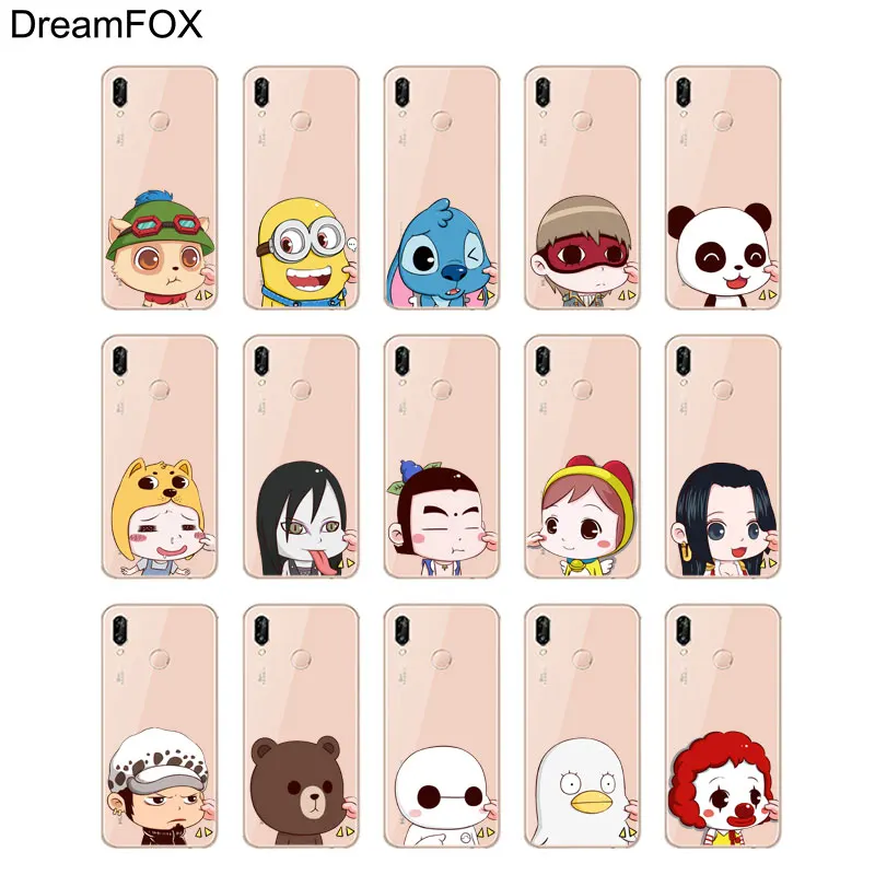 DREAMFOX L296 Cartoon Fashion Design Soft TPU Silicone Case Cover For Huawei Honor 6A 6C 7X 9 10 P20 P30 Lite Pro P Smart 2019 |