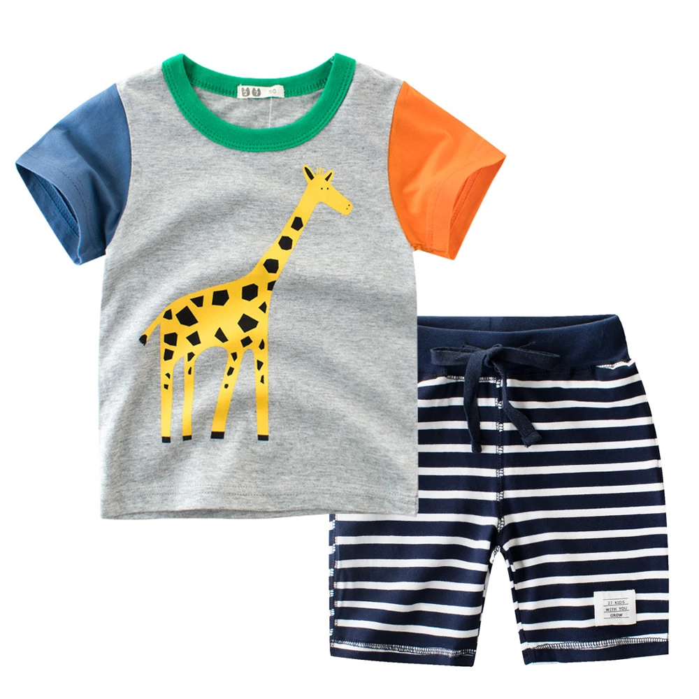 Летняя одежда для маленьких девочек шорты + футболка 2 предмета хлопковая детская