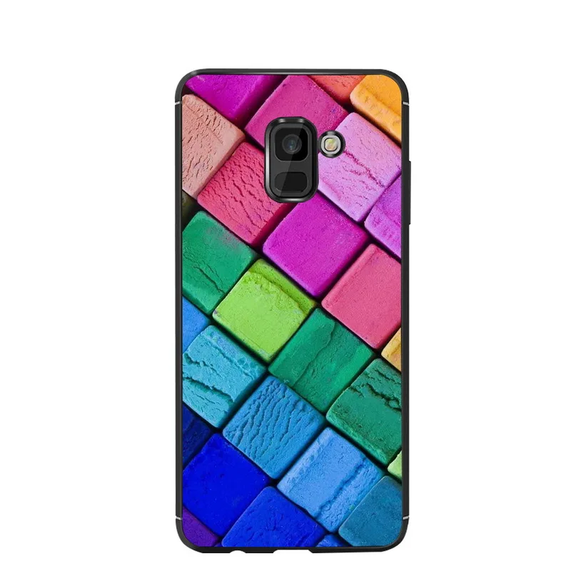 Цветной чехол с мультяшным дизайном для Samsung Galaxy A8 2018 A530 окрашенный телефона