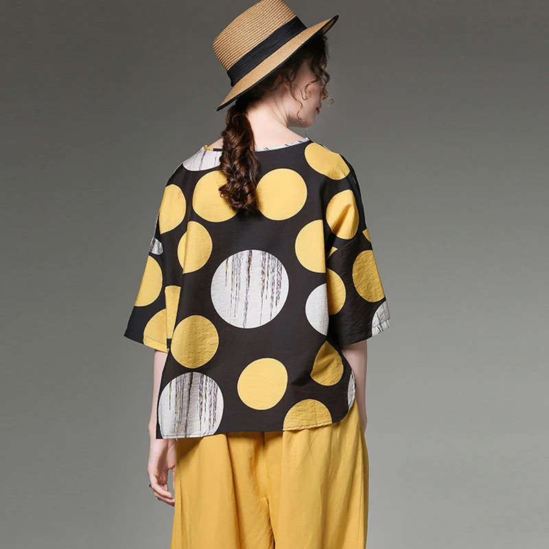Женская футболка с коротким рукавом летняя свободная большого размера принтом в