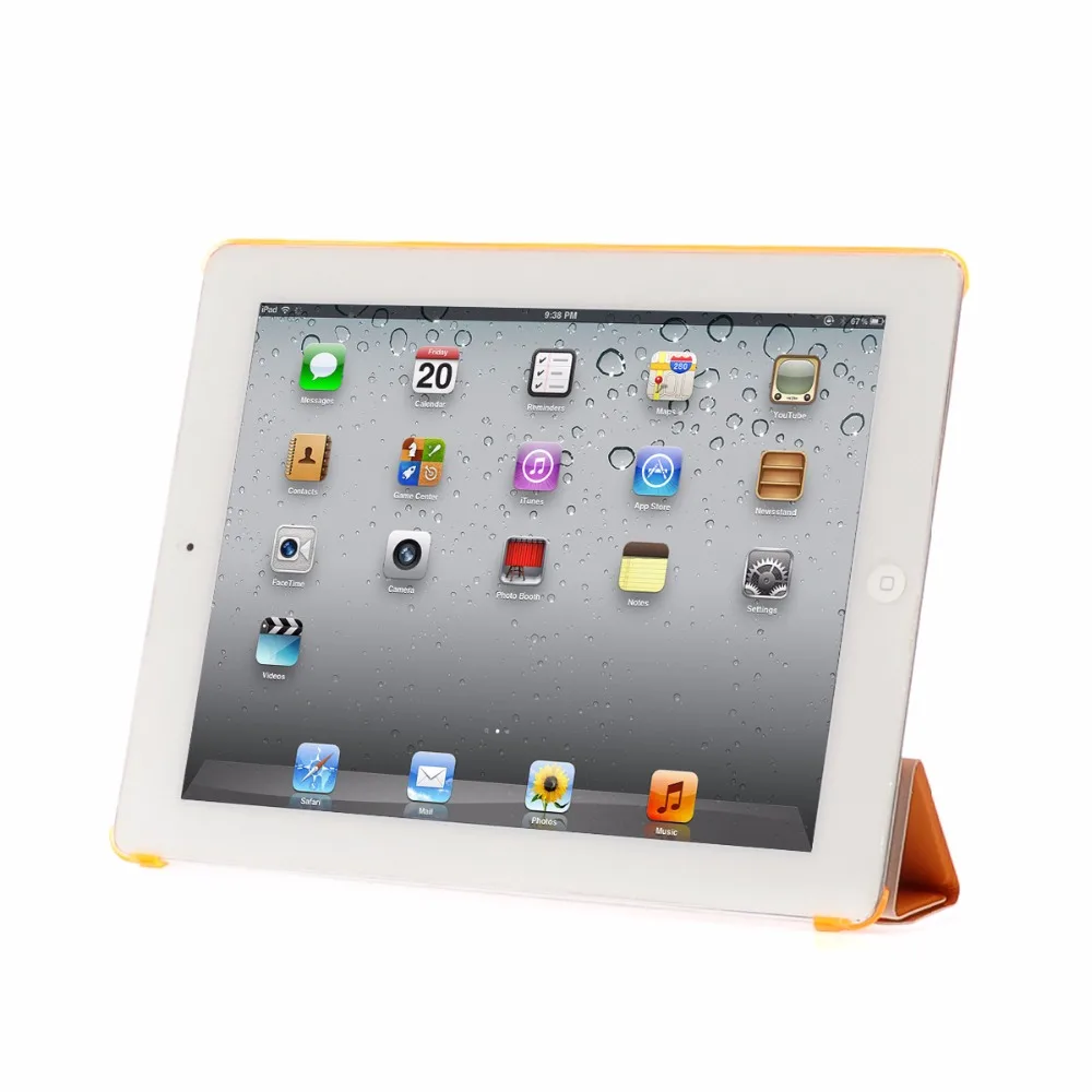 Protective Case for Apple iPad 4 3 2 Три Складной складной Вислоухая стенд Folio с w/Жесткий Назад