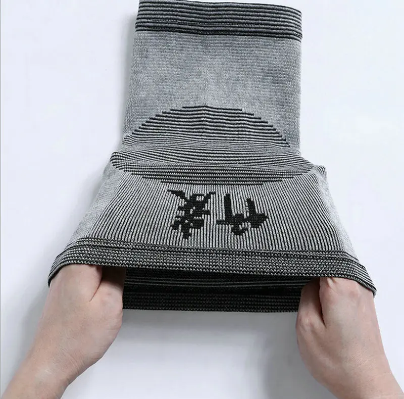 2 шт. бамбуковые вязаные опоры для коленей для снятия боли при артрите, улучшения кровообращения, компрессионные манжеты для тренировок.