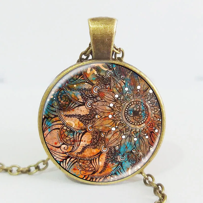Калейдоскоп с художественным принтом буддизм неоновый Ом кулон Йога украшения