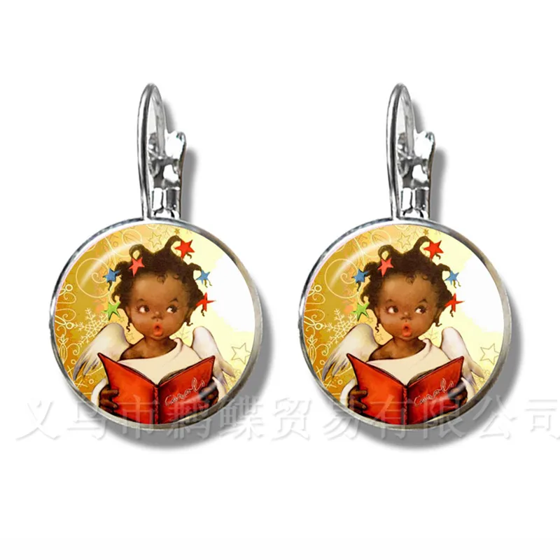 

2018 New Merry Christmas Earrings Cute Cartoon Silver Plated Stud Earrings Christmas Angel Romantic Jewellery Xmas Gift