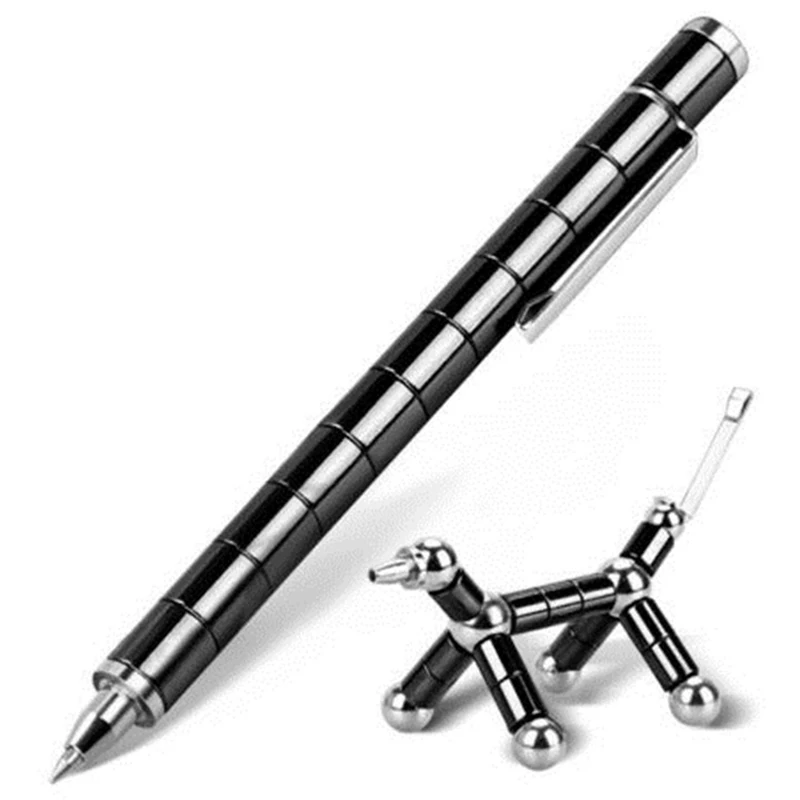 Black Креативная модульная полярная ручка магнитные магниты шариковая Игрушка пресс-ручка с 12 стальными шариками игрушка для взрослых - Цвет: Black