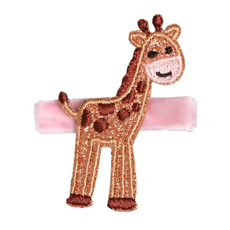 10 шт. модные милые заколки для волос с вышивкой жирафа белки кролик цыпленок Ggg