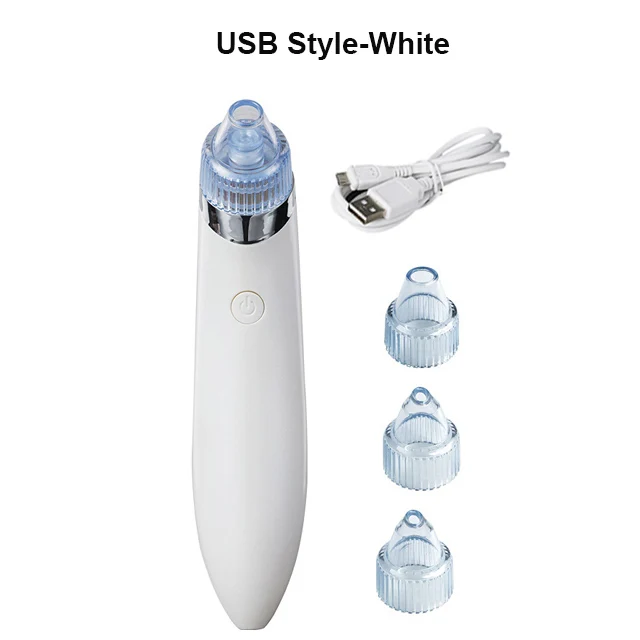 USB white Удаление угрей вакуумный очиститель пор Электрический очищение от акне отшелушивающая очистка Comedo вакуумный очиститель пор Прямая поставка - Цвет: USB white