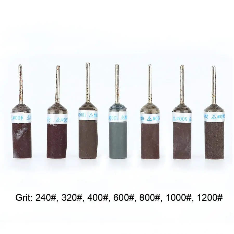 Профессиональный 7 шт. цилиндрический наждачный бумажный стержень электрическая