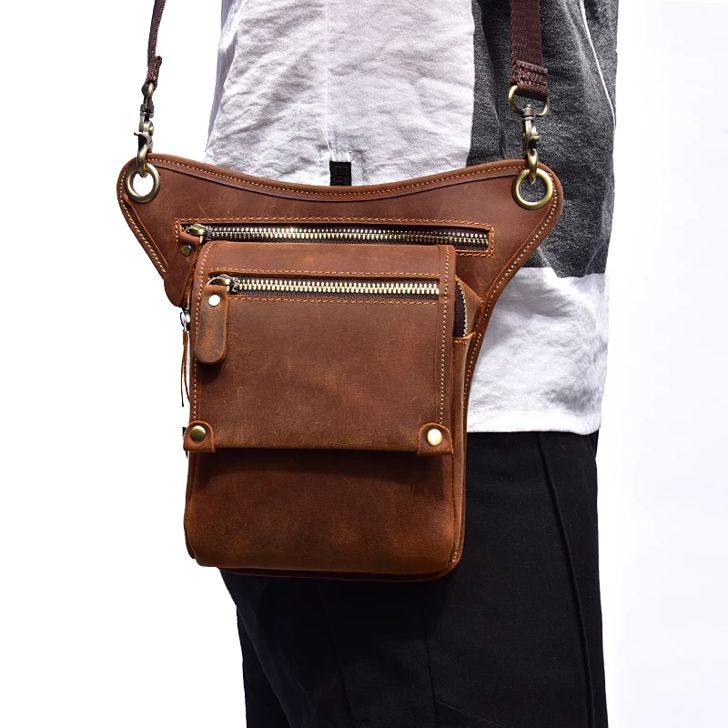Винтажные ботинки из натуральной кожи поясная сумка Мужская нога Fanny Pack плеча