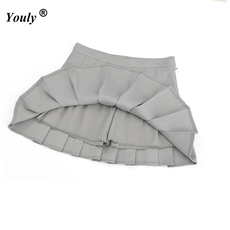 Женская плиссированная мини юбка карамельных цветов элегантная повседневная