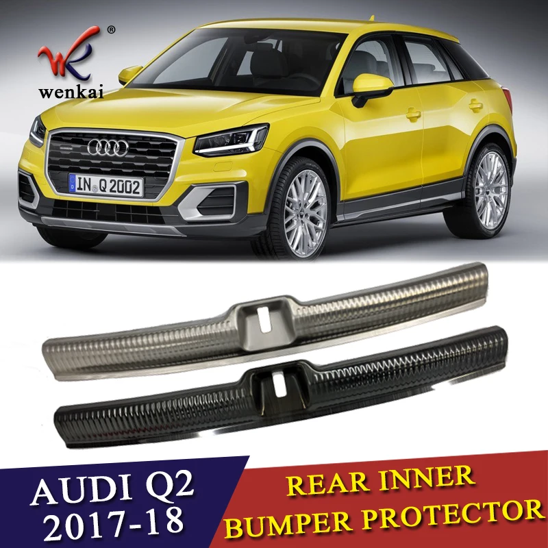 

For Audi Q2 2016 2017 2018 Car Rearguards Trim Stickers Stainless Steel Rear Bumper Protector Sill Plate Cover