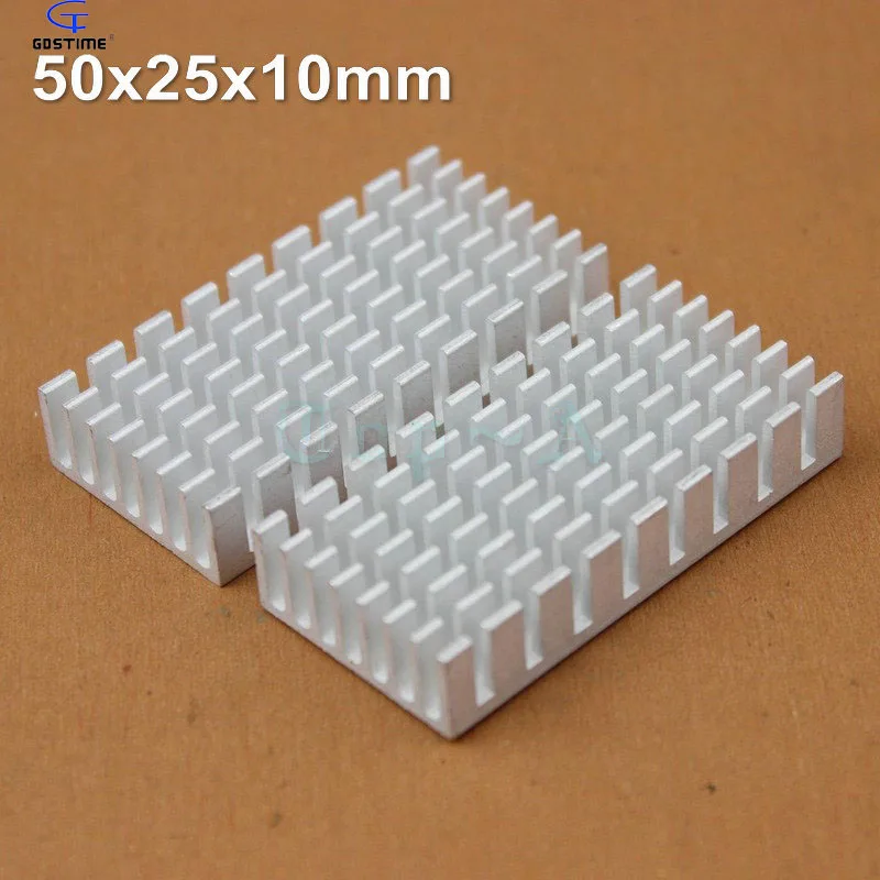 Gdstime 10 шт. 50 мм x 25 алюминиевый радиатор 50x25x10 электронный IC чип LED RAM кулер|radiator