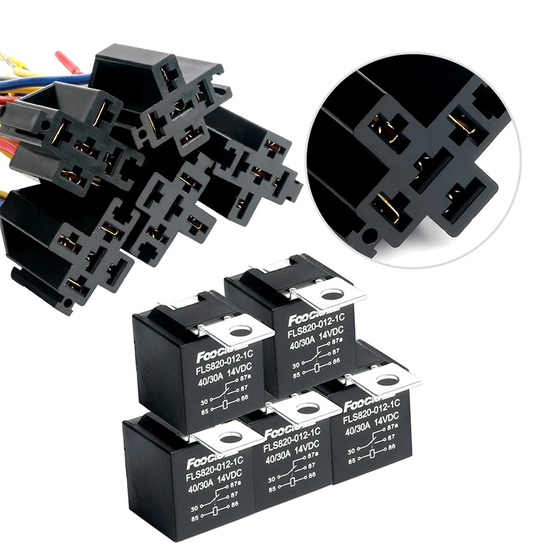 EASYGUARD SPDT автомобильное реле с гнездами DC12V 30/40 AMP 5 контактный ⑤ упак. cr5p 5|Охранная