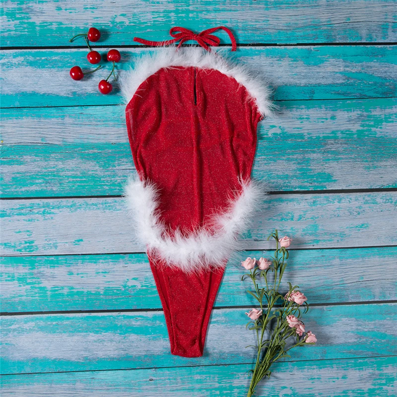 AIIOU женское сексуальное рождественское нижнее белье Красное Кружевное