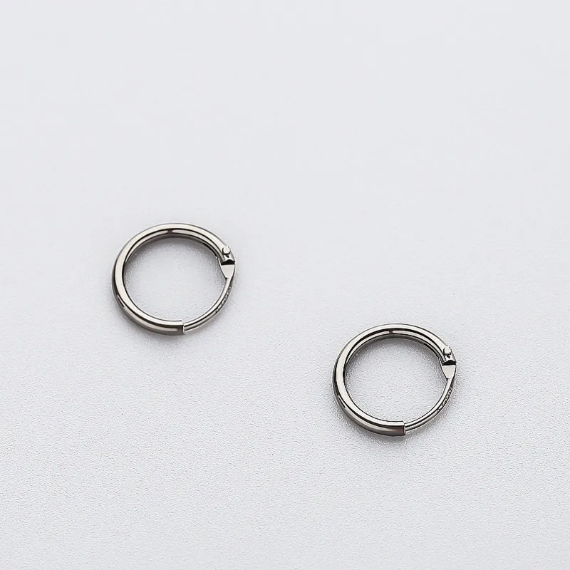 INZATT Real 925 Sterling Silver Minimalist Smooth Round Hoop Earrings Fine Jewelry Accessories Black White Color | Украшения и