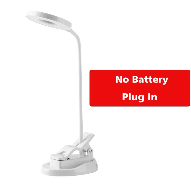 Plug in Type Светодиодный настольный светильник с зажимом и сенсорным сенсором, светильник с зеркалом 4000 K, защищающий глаза, настольный светильник с диммером, настольная лампа с USB - Цвет корпуса: Plug in Type