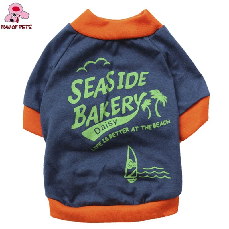 2017 крутая футболка с рисунком парусника &quotПриморская пекарня&quot собачьи вещи