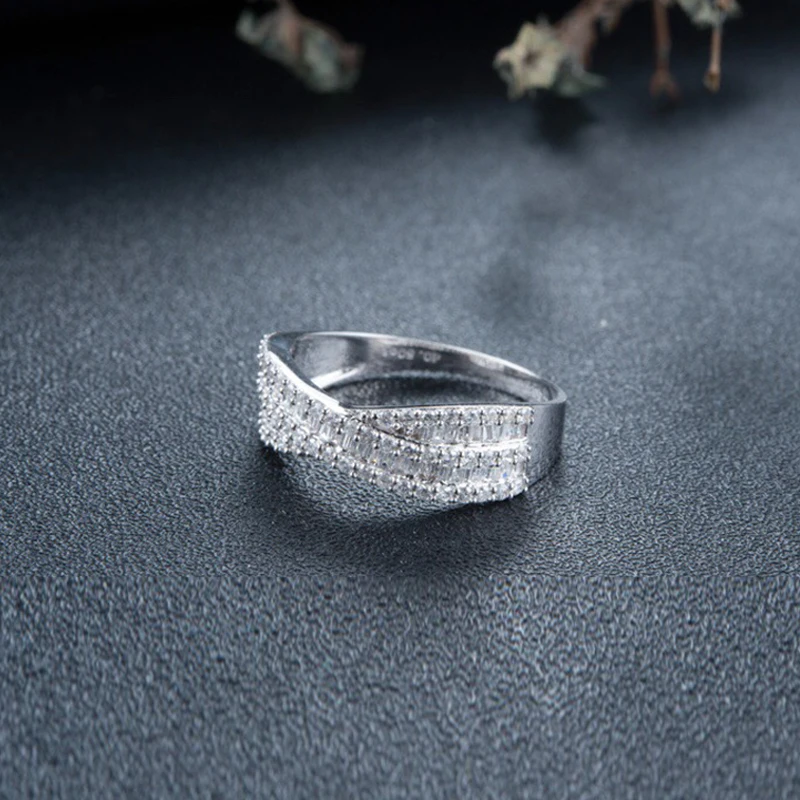 Aazuo 18 K ювелирные изделия из белого золота настоящая лестница Алмаз Мода X кольцо подарок для женщин коробки для украшений с подсветкой Рождественский подарок Au750