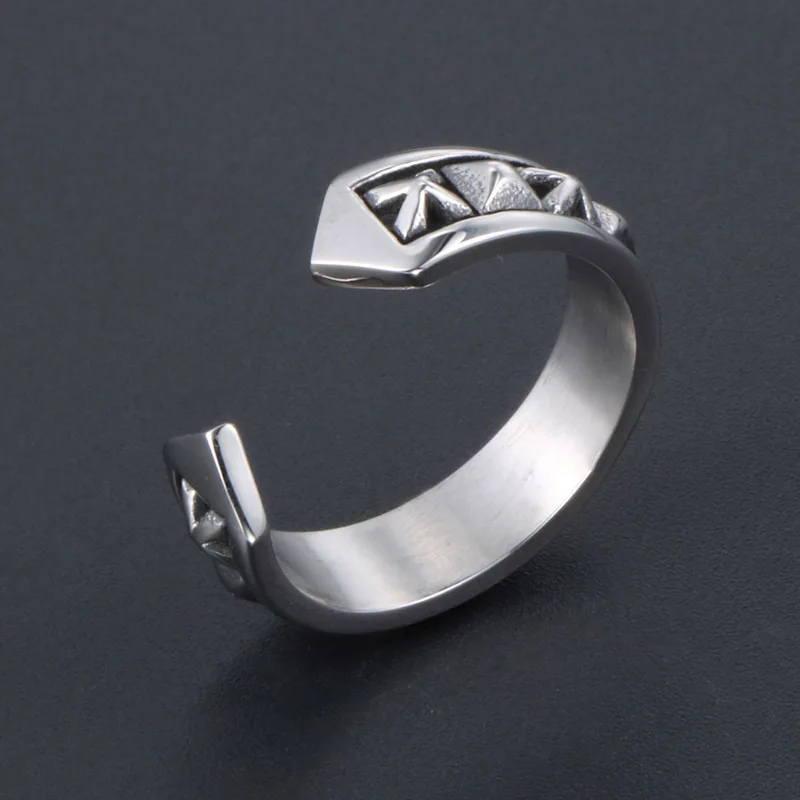 Винтажное Ретро резное Открытое кольцо для пары Tide мужское женское с хвостом из