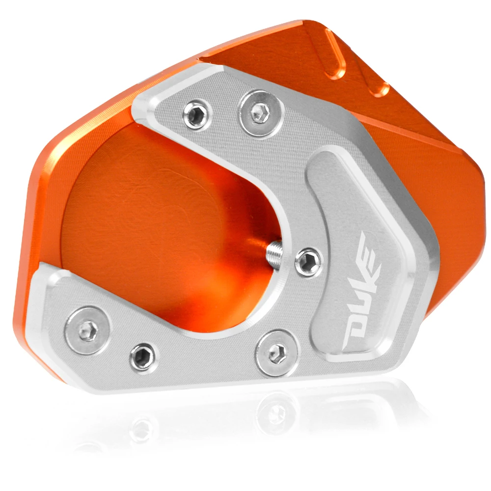 orange silver Алюминий ЧПУ Мотоцикл аксессуары сбоку плиты подставки расширение площадку, пригодный для KTM Duke 125 200 390 690 SMC - Цвет: orange silver