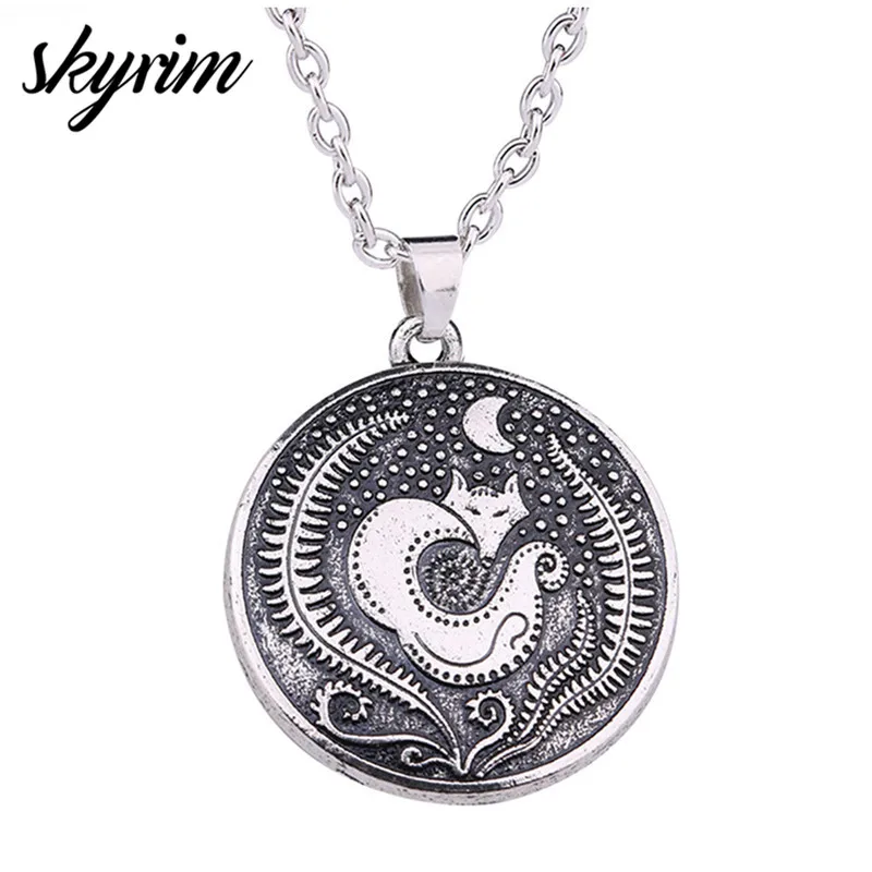 Подвеска в виде животного Skyrim Teen Fox Triquetra Fenrir ожерелье Винтажные Ювелирные
