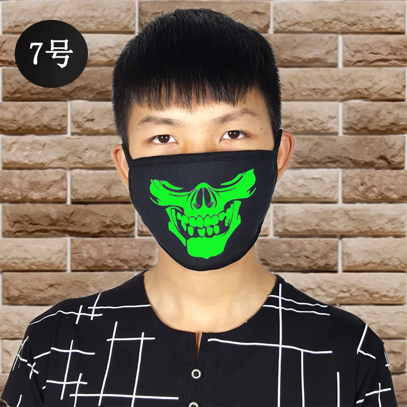 Светящаяся мотоциклетная маска для лица персональная дышащая с ужасами черепом