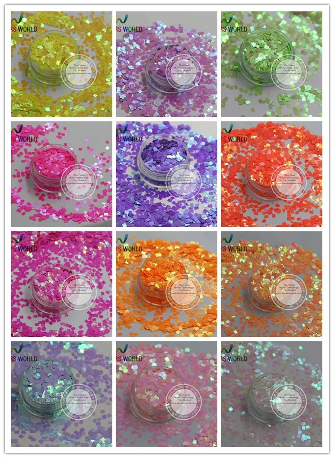 TCT-104 переливающиеся перламутровые цвета Блестки 3 мм квадратная форма украшение