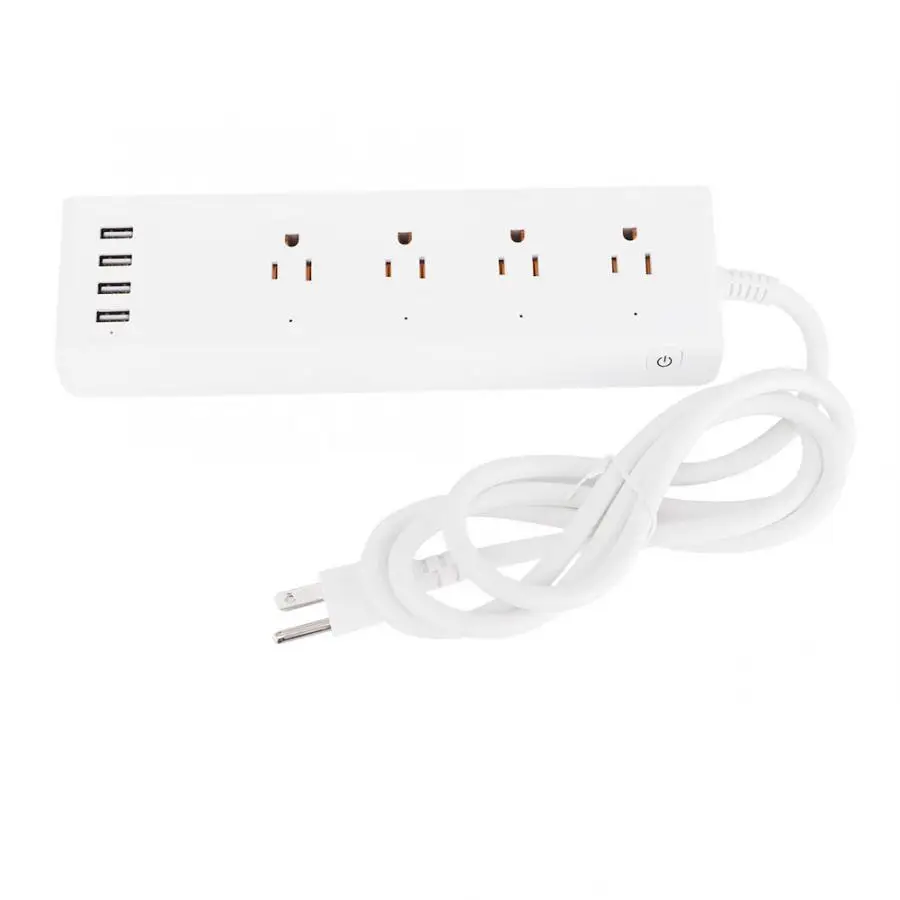 120 В домашняя умная розетка 4 порта USB и штепсельных разъема US WiFi Пульт