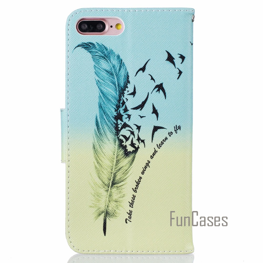 Флип Чехол Fundas СПС Coque iphone 8 Plus iPhone 7 5.5 дюймов + держателей карт ip телефон