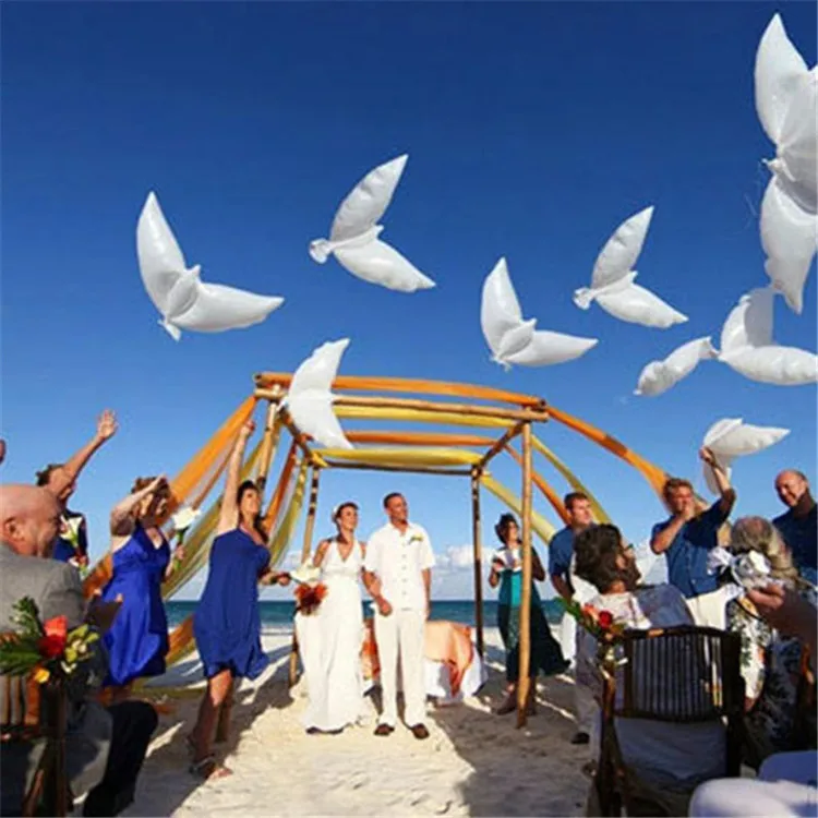 100 шт./лот воздушные шары с летающим белым Dove для свадьбы Balao 105*48 см мира птичий шар