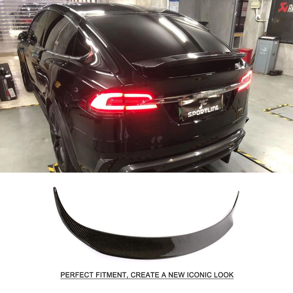 Спойлер заднего крыла губ для Tesla X Moldel P90D 90D P100D 75D 100D- корпус из углеродного волокна спойлер