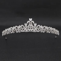 crystals rhinestone full cubic zirconia women leaves leaf diademe tiara crown bridal wedding hair jewelry accessories ch10047