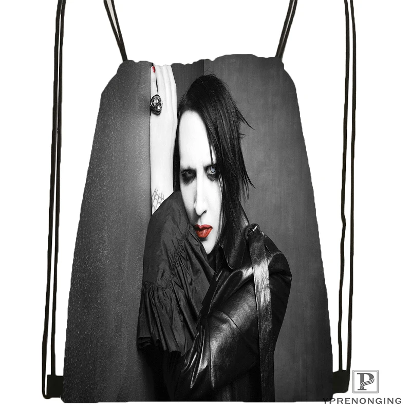 Рюкзак Marilyn Manson на шнурке сумка милый детский рюкзак черная задняя Сумка 31x40 см