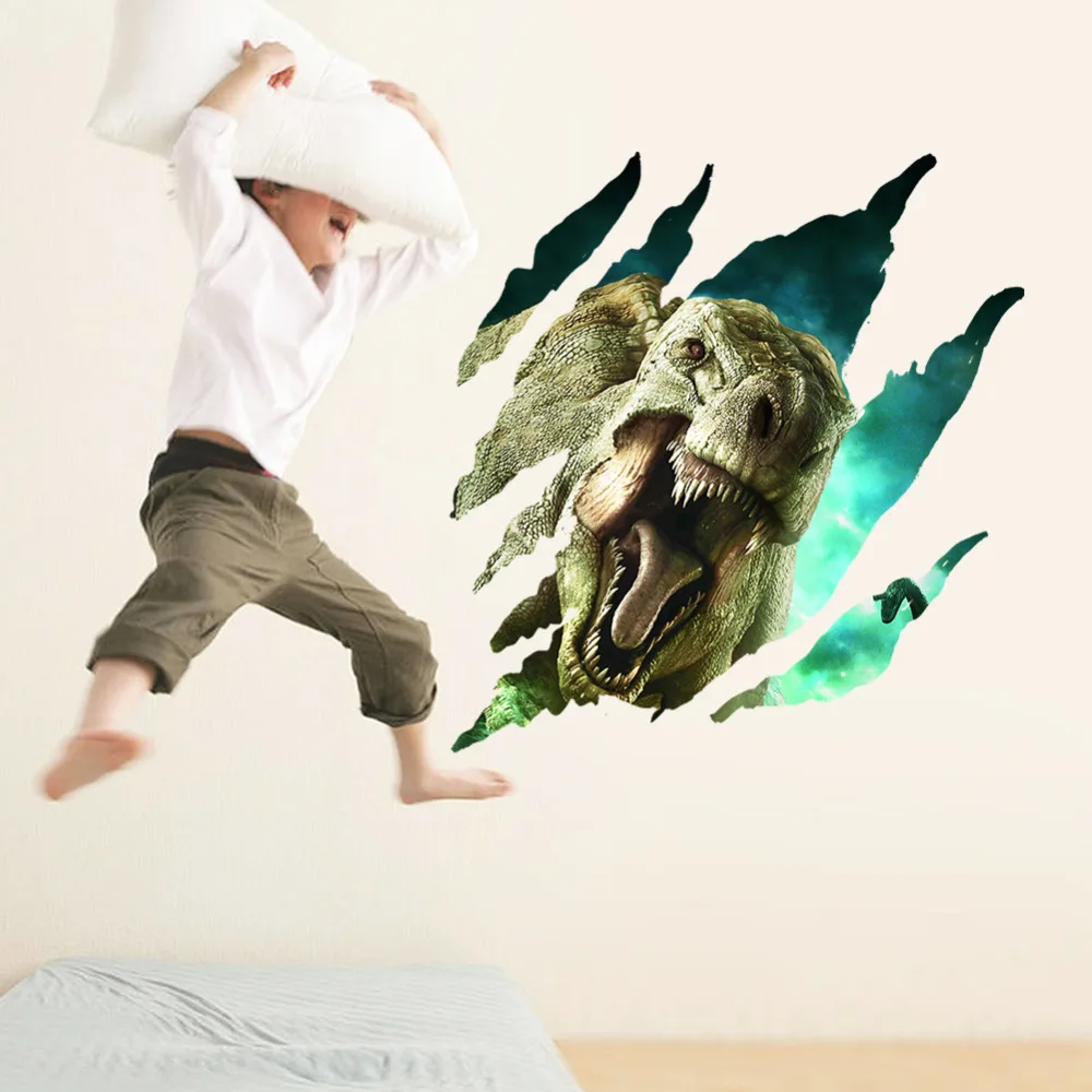 Съемные настенные наклейки с изображением морских акул рыб динозавров из