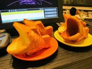 Корейская Taiyaki машина с 110v или 220v открытый рот положить мороженое рыба