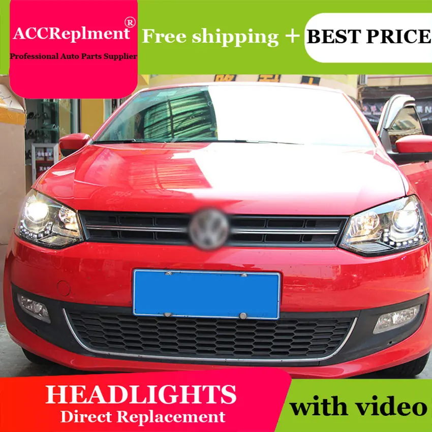Тюнинг автомобилей для VW polo головной светильник s глаза ангела 2011 2015 светодиодный
